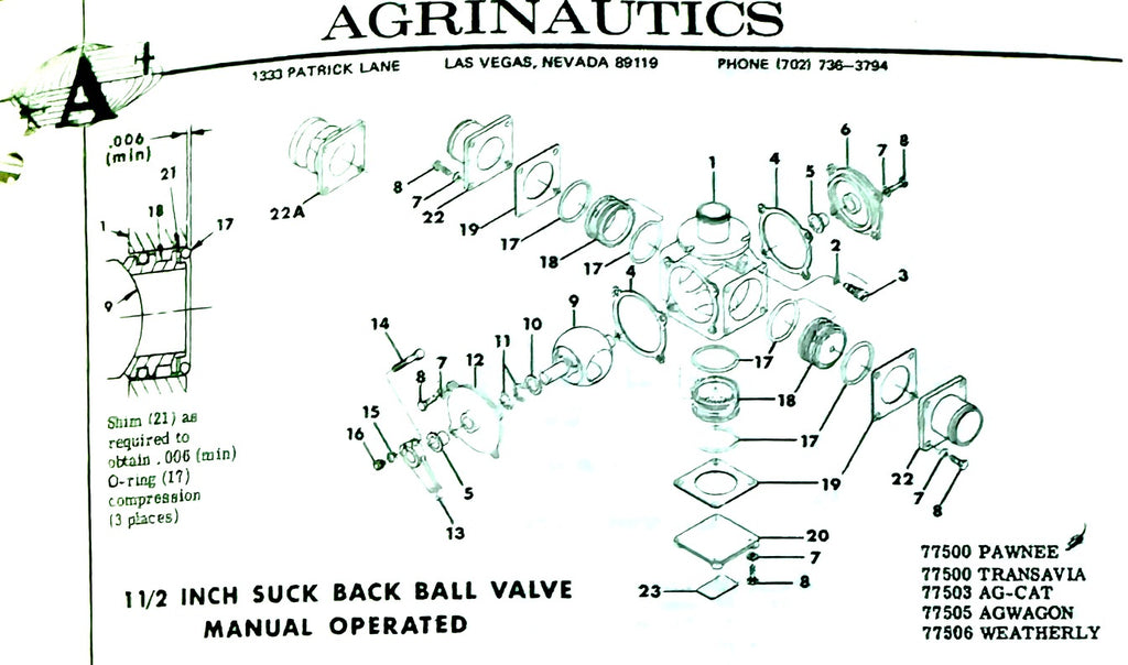 Agrinautics 1½ Inch Suck Back Ball Valve — Manual Operated