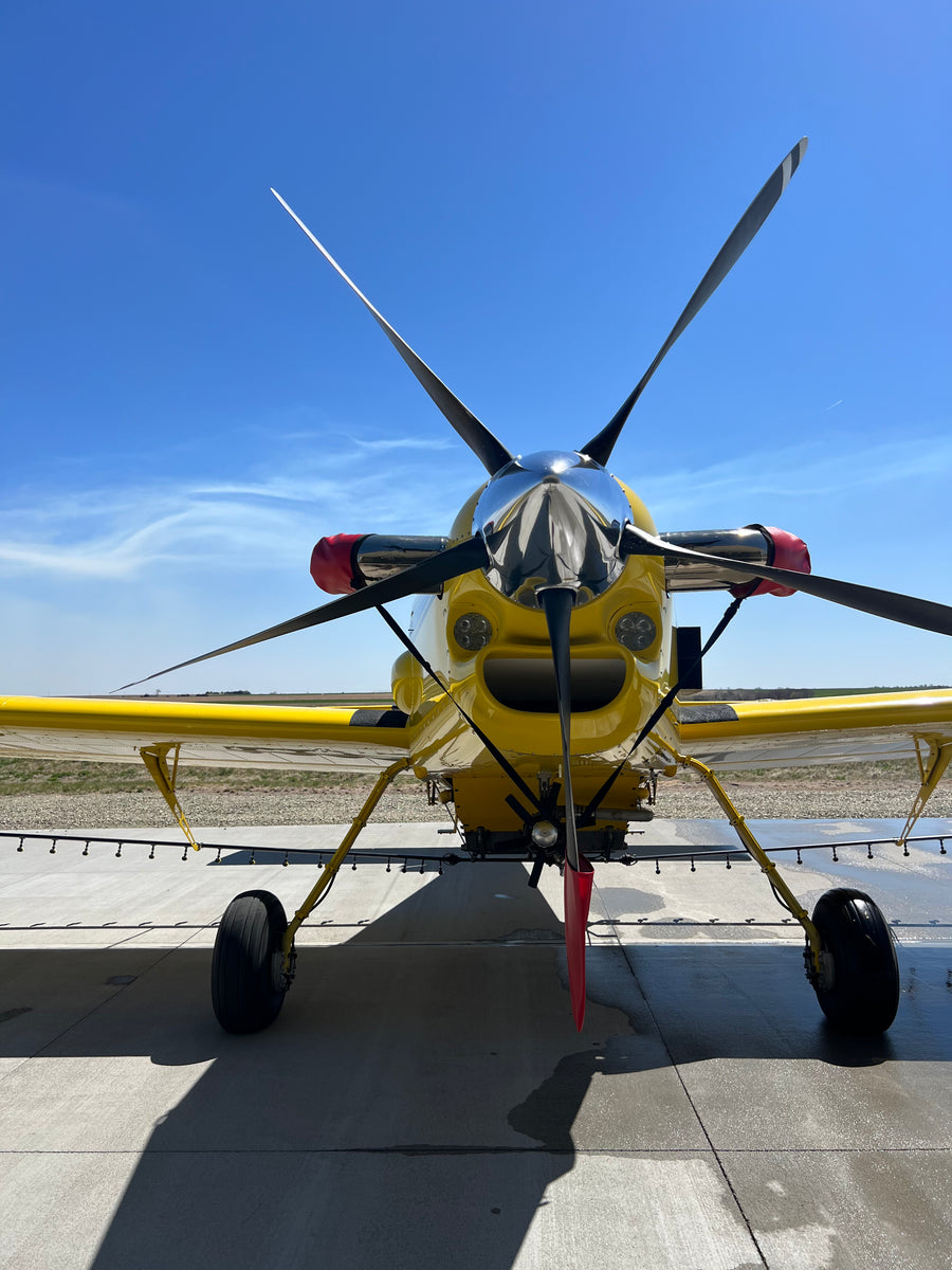 Exhaust stack covers with prop tether AT 802/602 or 502/402 Amberican Designs LLC